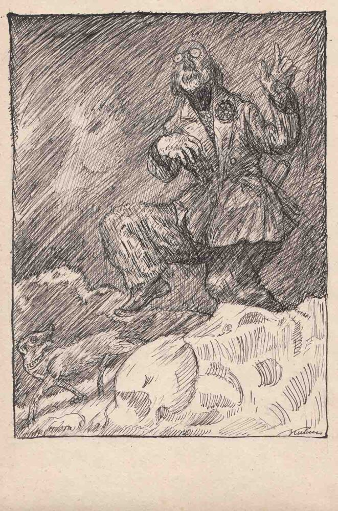 Alfred Kubin, Der Gelehrte mit seinem Hund