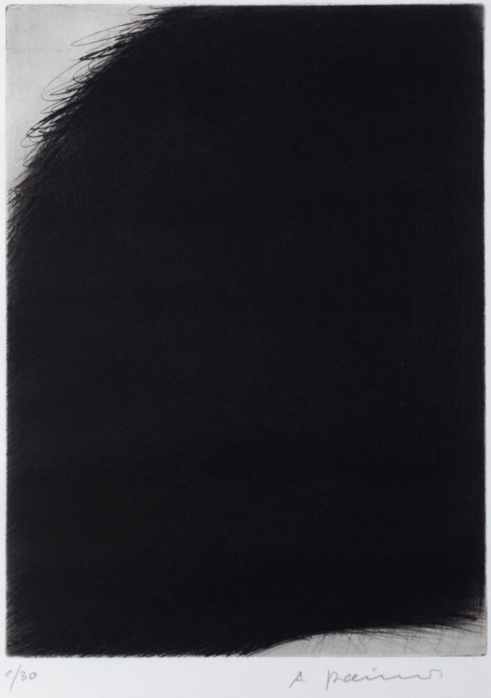 Rainer Ohne Titel Radierung schwarz 1964 68 kl beschnitten